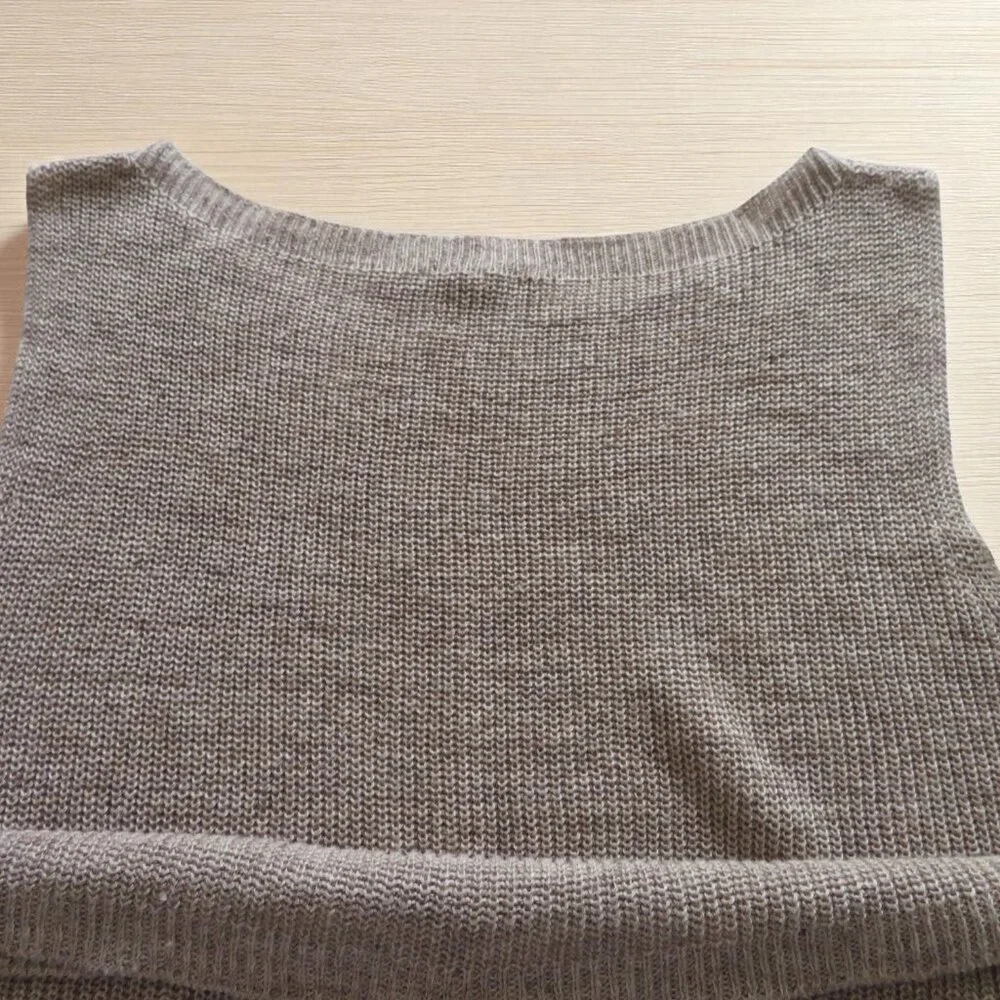 Eileen Fisher Organic Linen Melange Boat Neck Top - Tan - Size Large - NWT - Picture 6 of 13